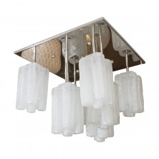 Square chrome flush mount fixture